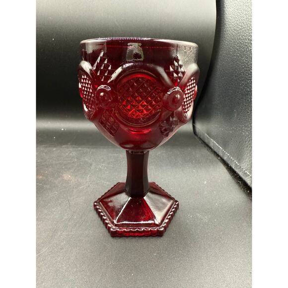 Vintage Avon Ruby Red 1876 Cape Cod Wine Goblets – Set of 4 - Picture 6 of 8